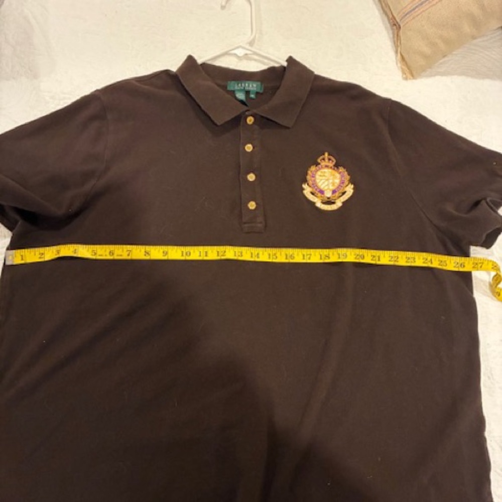 Lauren Ralph Lauren Dark Brown Cotton Polo 3X - Picture 5 of 7